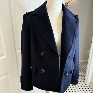 Navy Wool Pea Coat (Jacket)